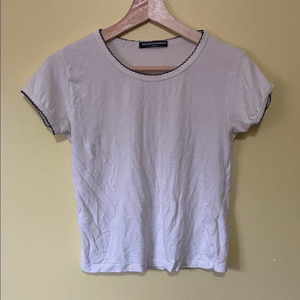 Brandy Melville White Baby Tee